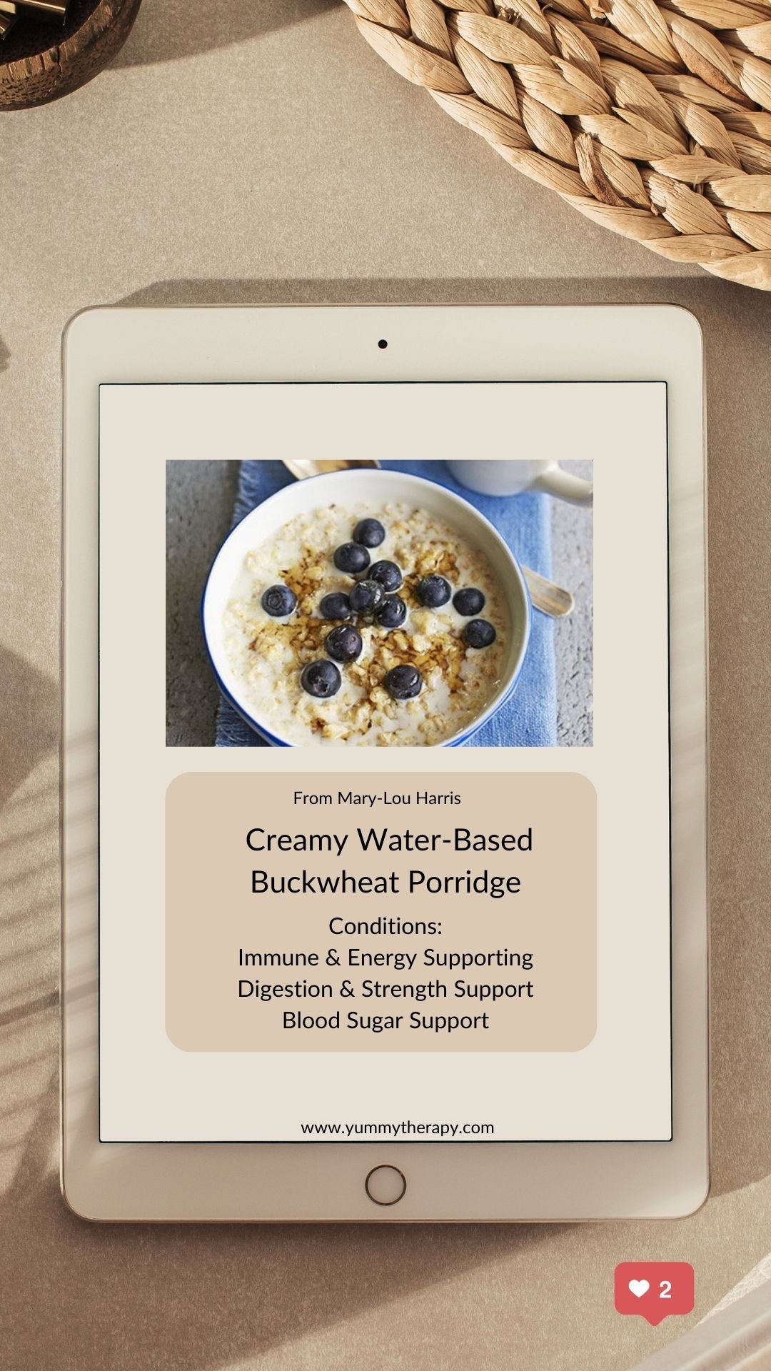 Immune, Blood Sugar & Energy Giving Creamy Water-based Power Buckwheat Flakes Porridge